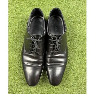 The Rail Men Black Leather Cap Toe Oxford Dress Shoes Lace Up Formal EU 43 US 10
